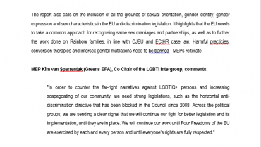 The European Parliament continues to fight for a Union of Equality