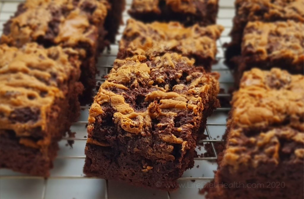 biscoff brownies on a wire rack