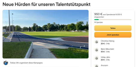 Neue Hürden für unseren Talentstützpunkt