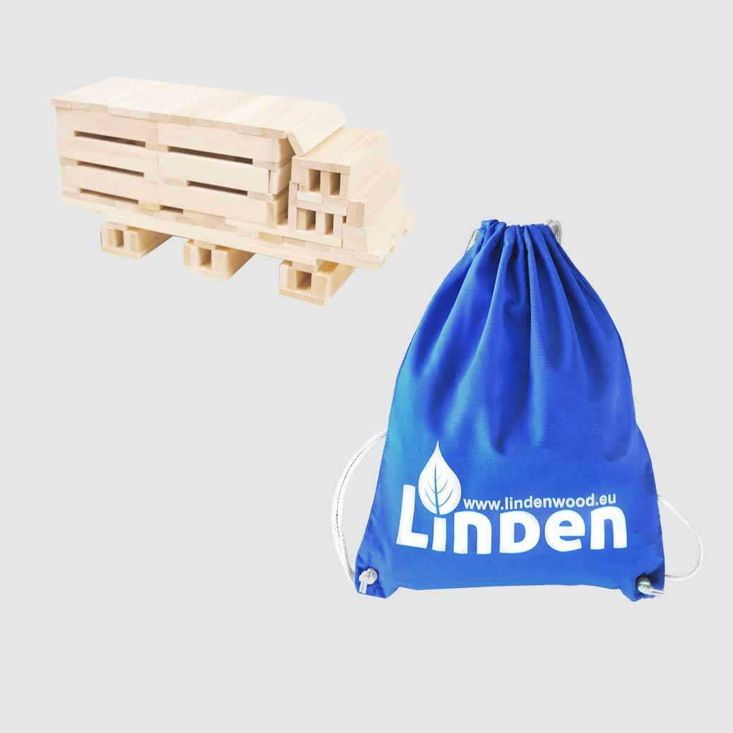 Klocki drewniane Linden 200 szt. eko worku