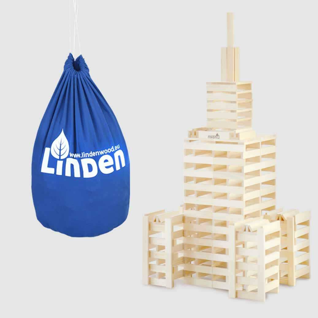 Klocki drewniane Linden 300 szt. eko worku