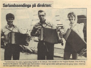 1982 Toradertrio Per Yngvar Ole og Susanne på NRK avisomtale FA