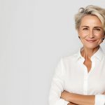 Female in white shirt crossing her arms