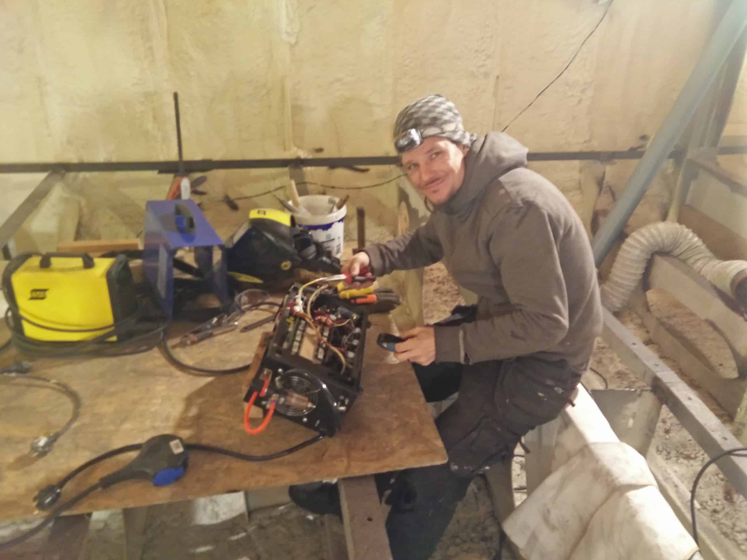 Mike is fixing the plasma cutter