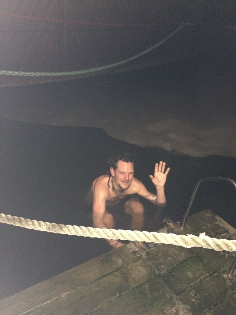 Mike is winterswimming