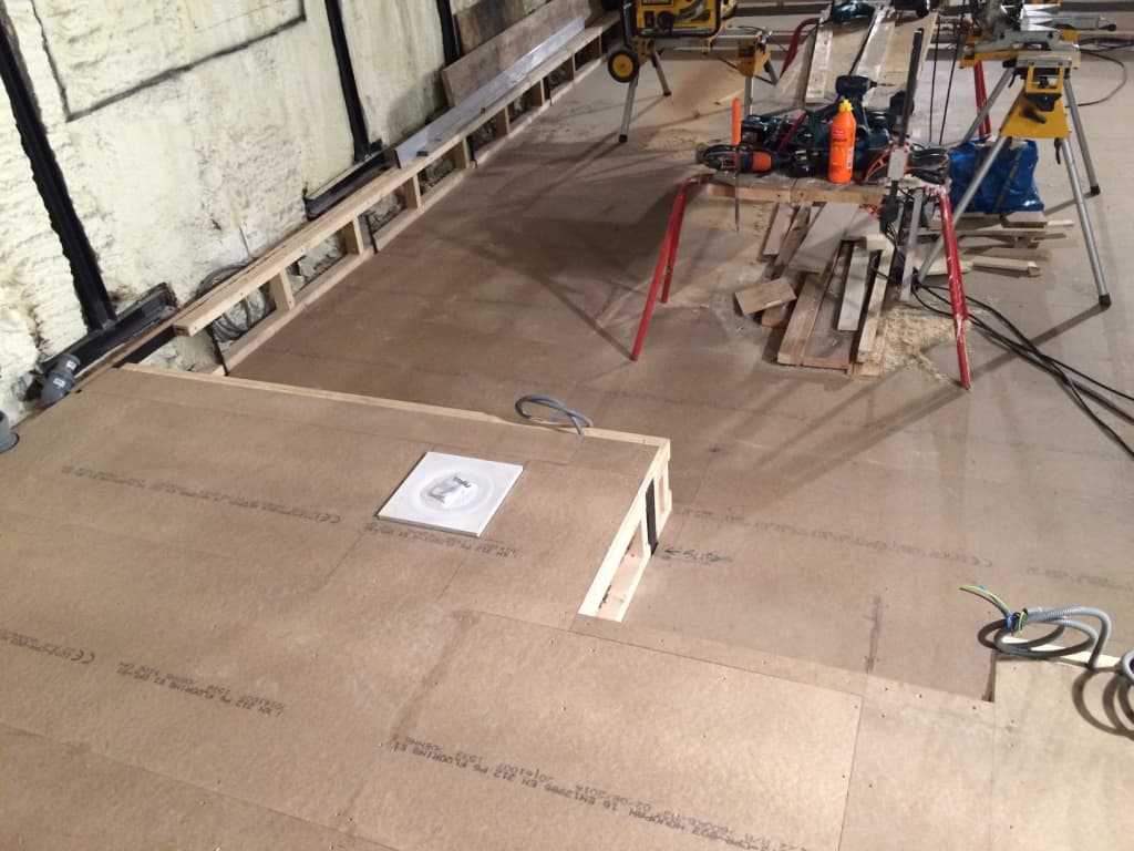 Chipboard floor in place