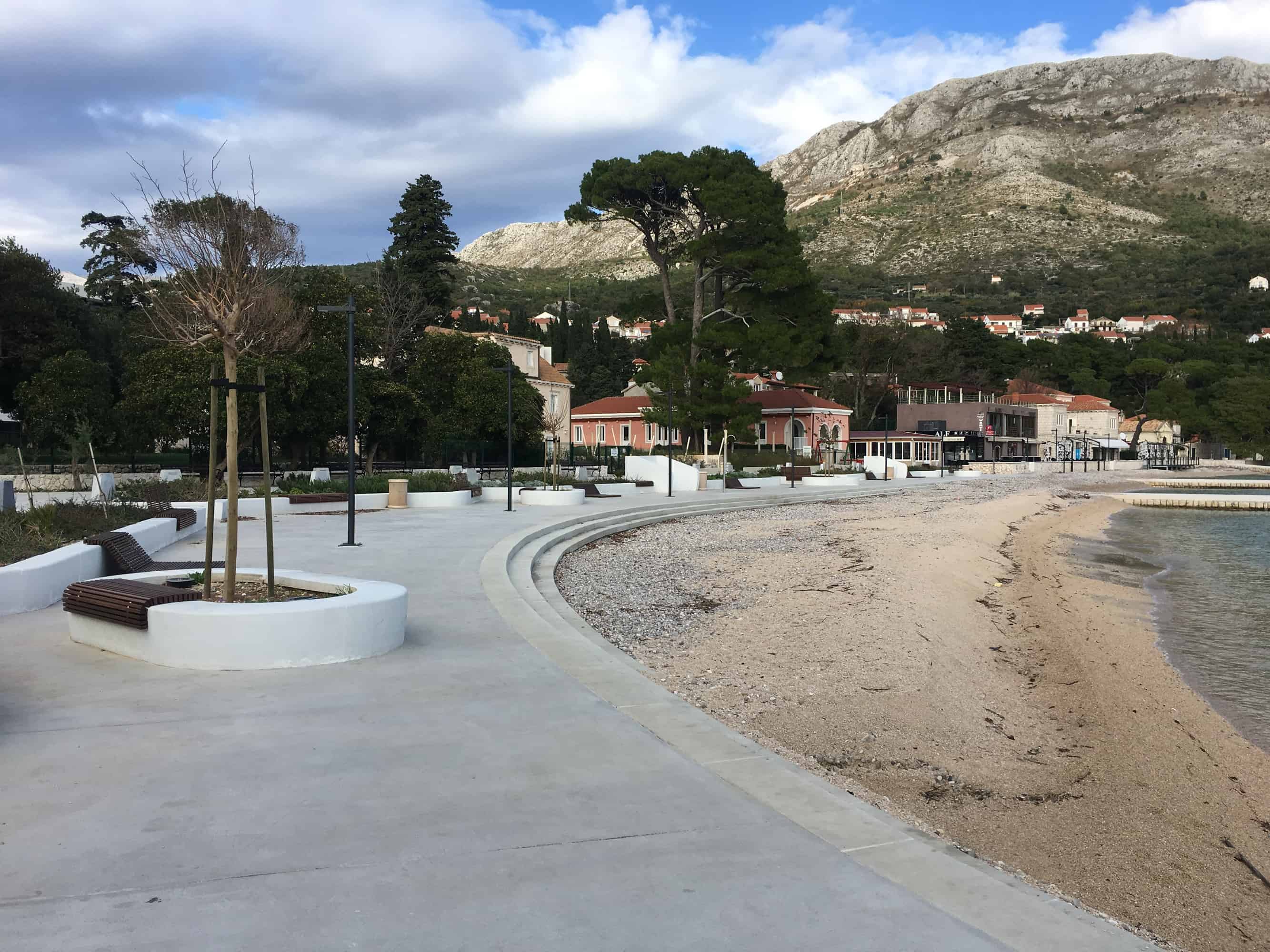 The beach close to the campsite