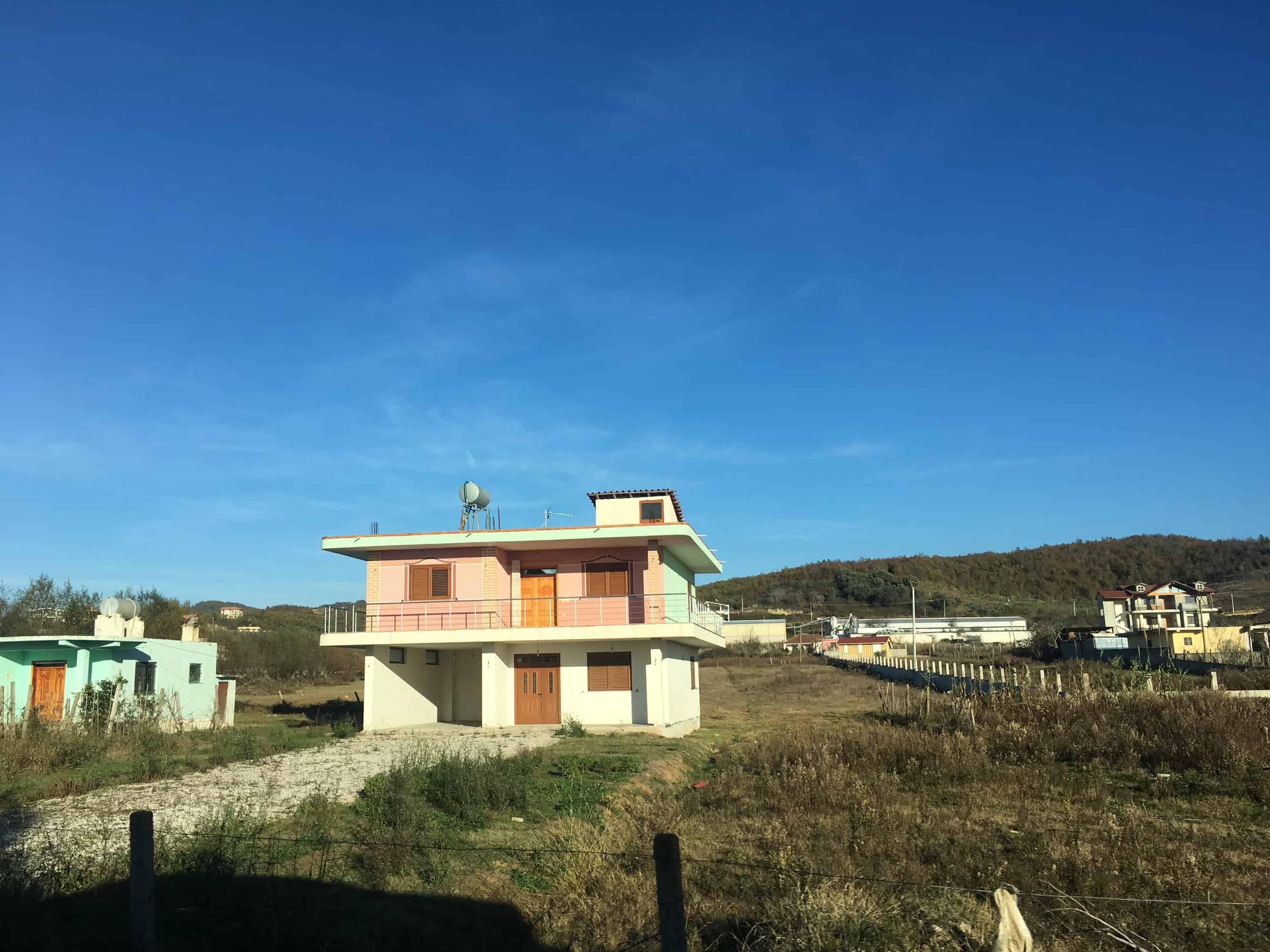 The "Ahlgrens bilar" house, pink, green and white