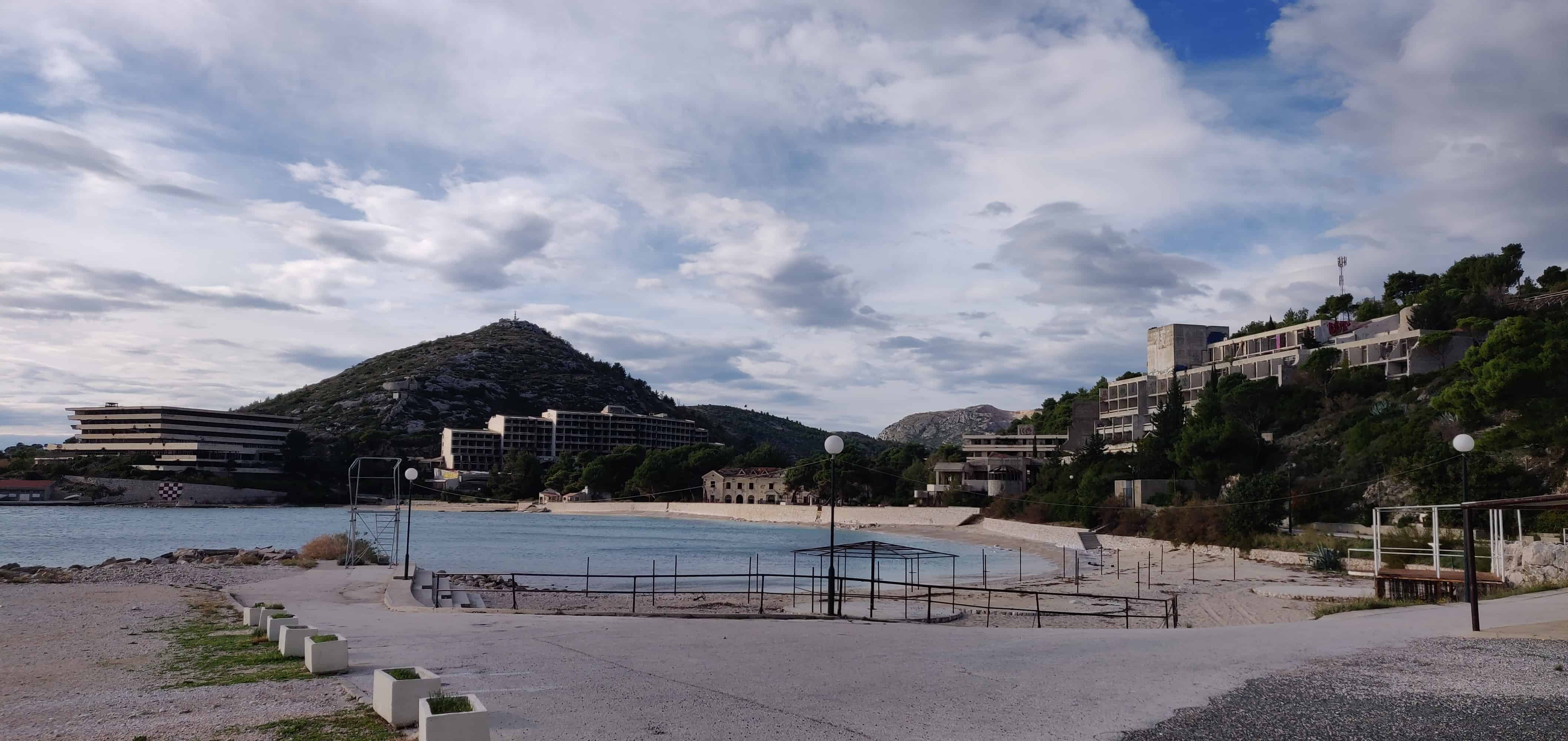 View over the abandoned hotels