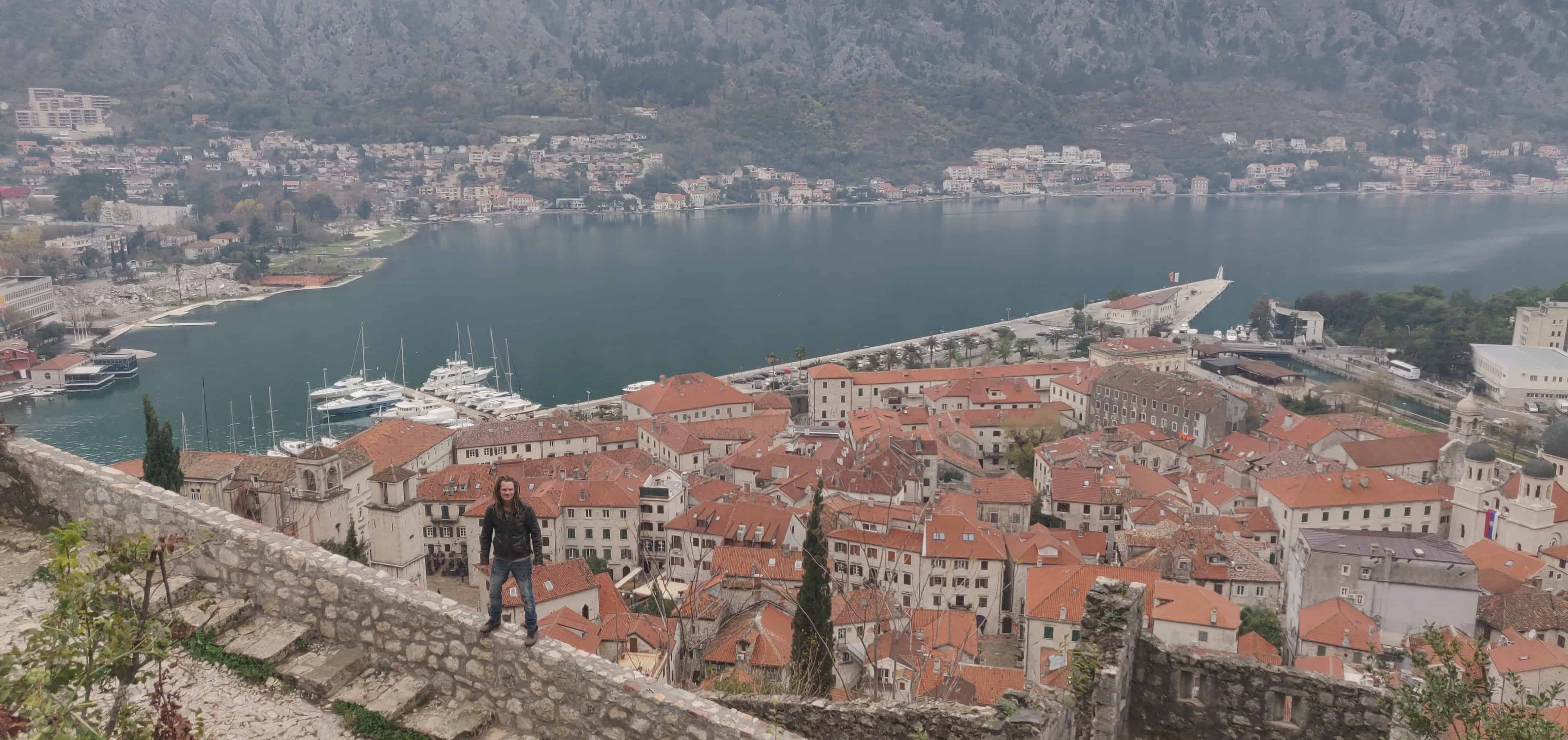 Mike is standing on the city wall