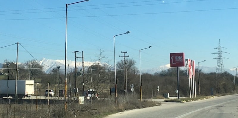 Snowy mountains on our way to Ioannina