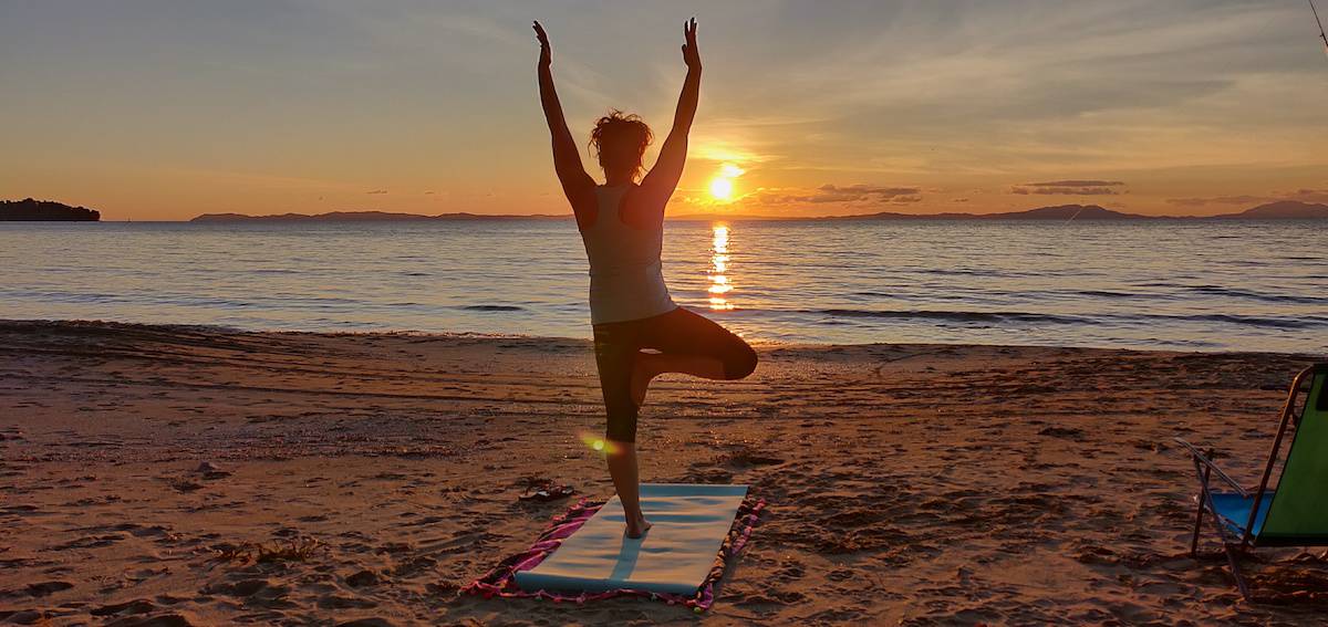 Yoga in the sunset