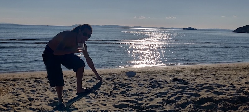 Who says you can't skateboard on the beach?