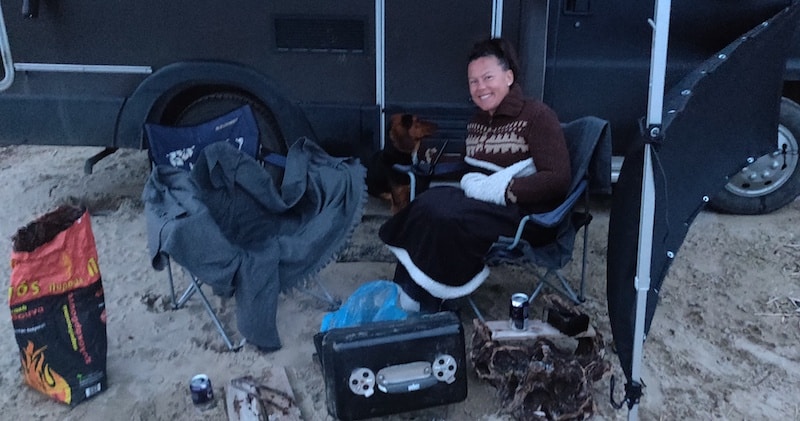 Doing some BBQ in the wind on New Years Eve