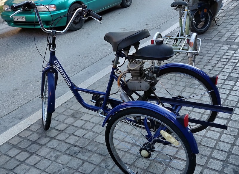 A homebuilt motorbike that Mike found