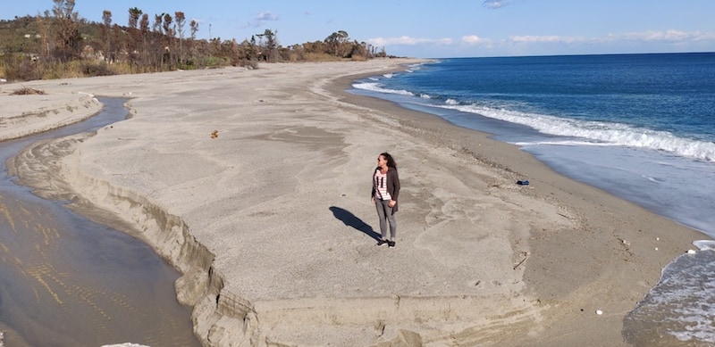 Me on our walk on the beach