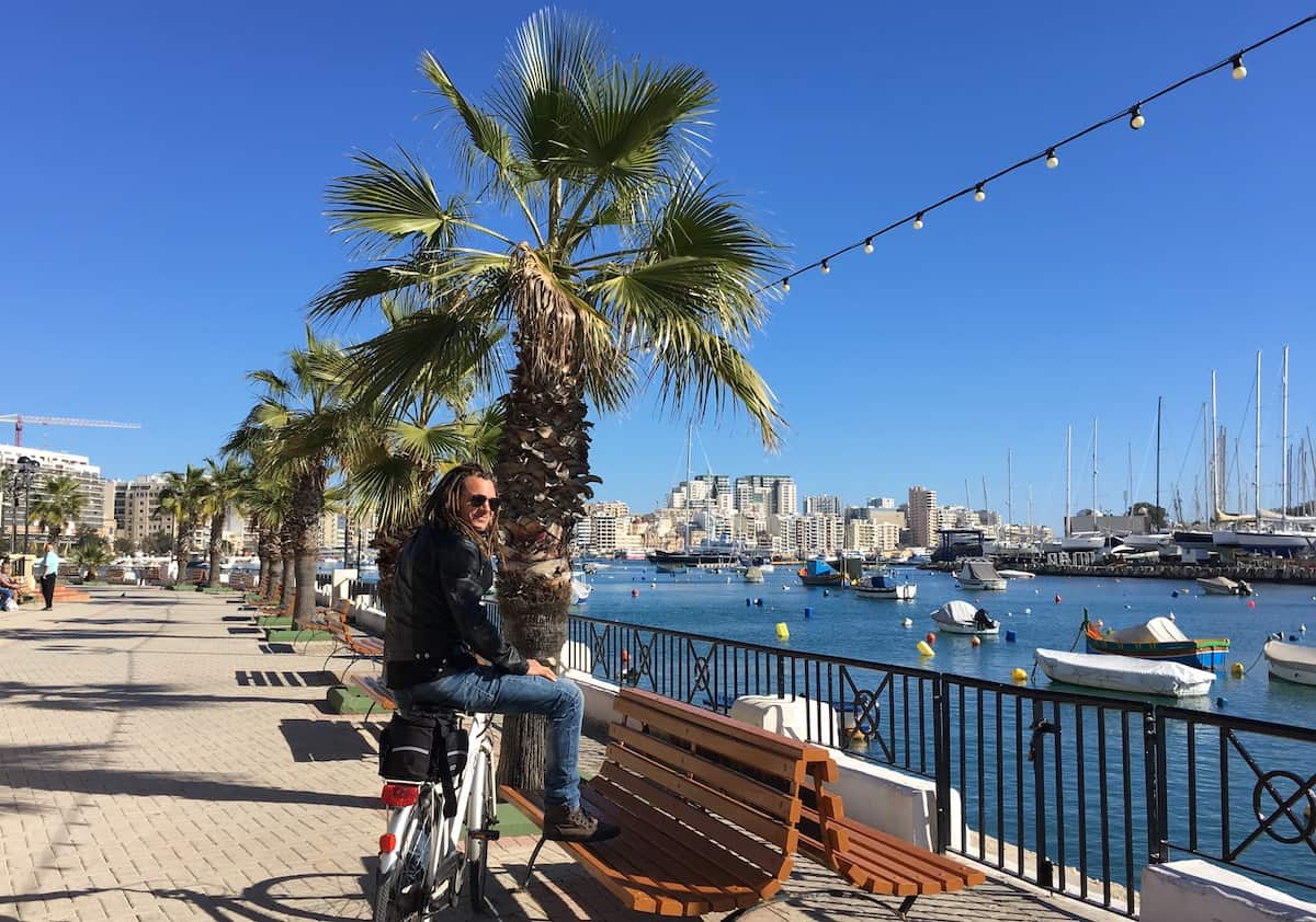 Mike on the beach promenade in Sliema