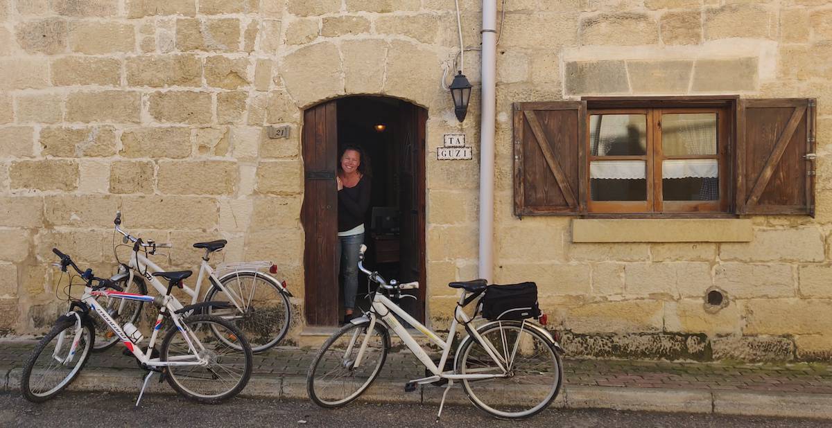 Me at the house, the bikes are ready to take us on an adventure