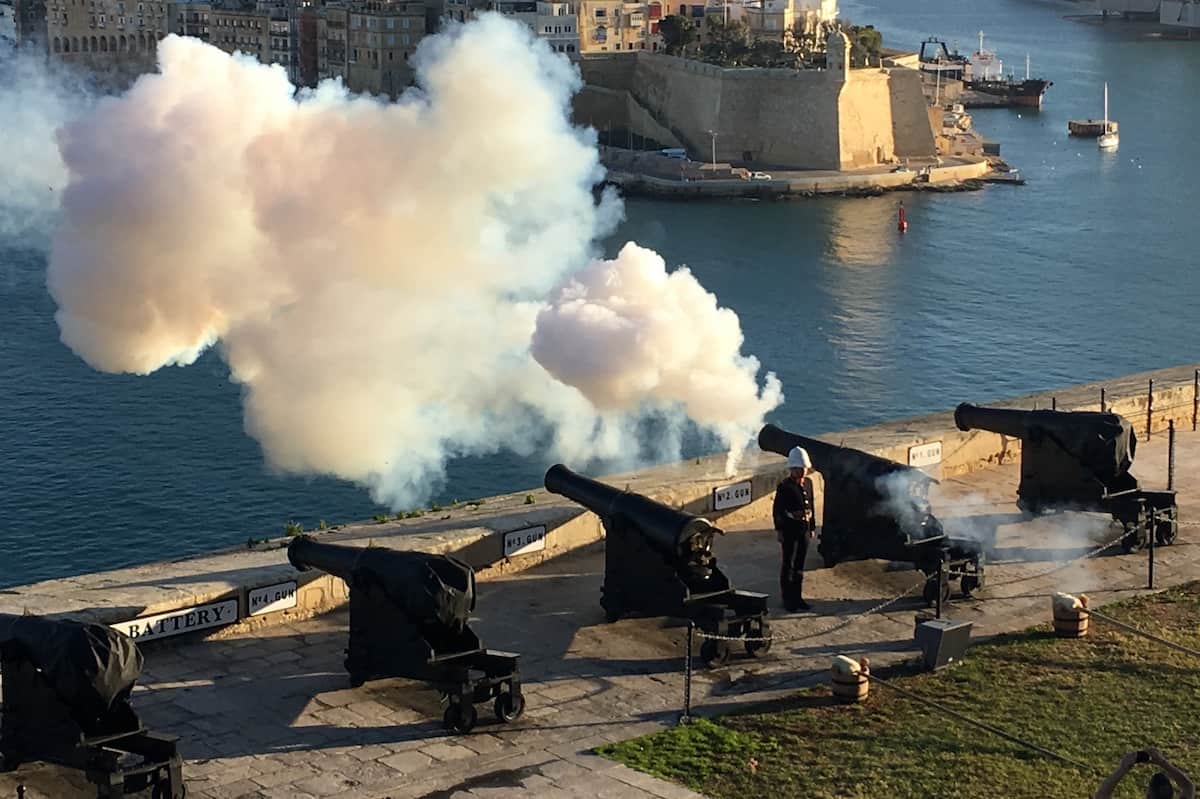 The cannons after the salute