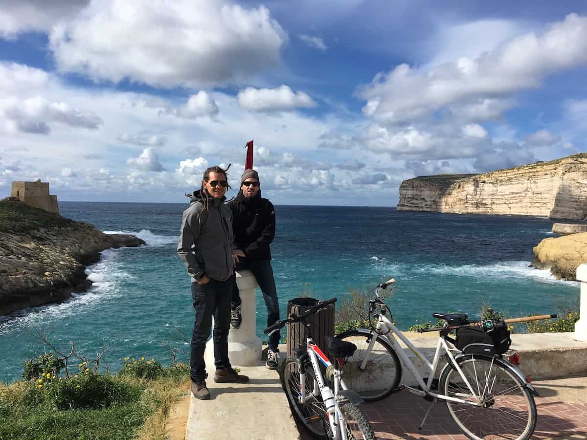 Mike and Magnus at Xlendi bay