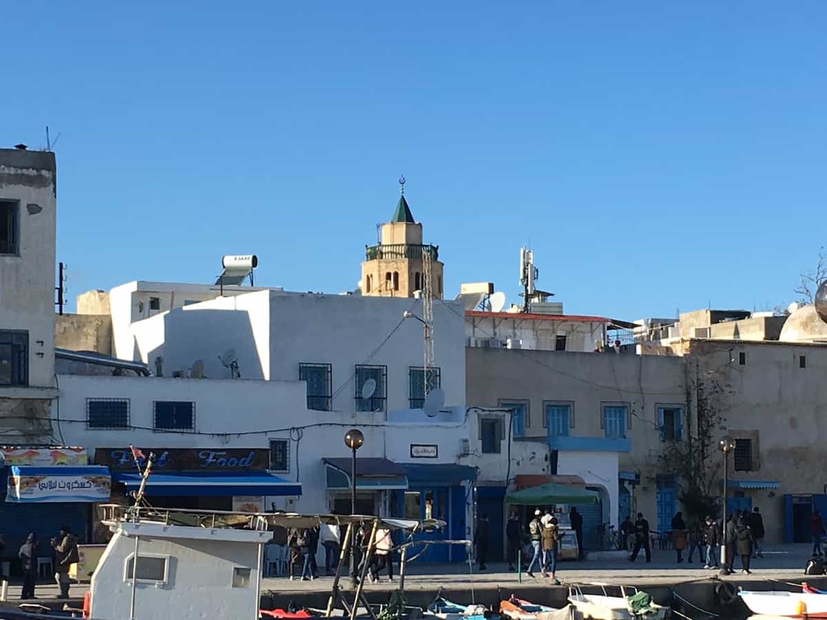 The octagonal minaret on the Rebaa mosque from the 17th century