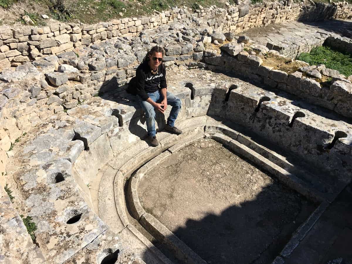 Mike at the old latrine