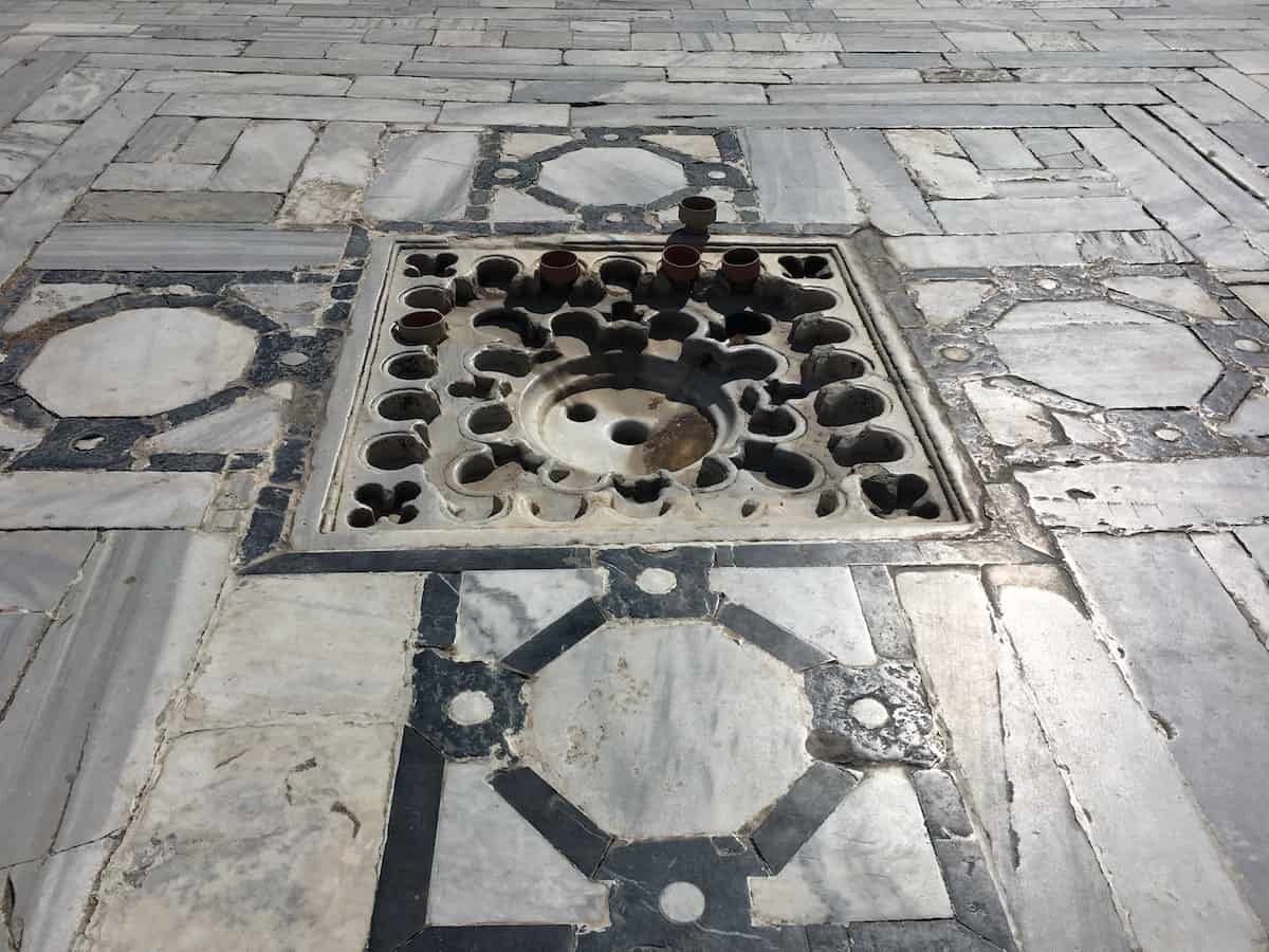 The decorated drainage hole