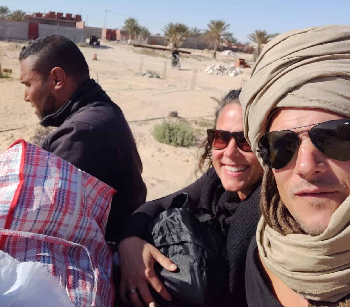 Riadh, me and Mike on our way to the dromedaries