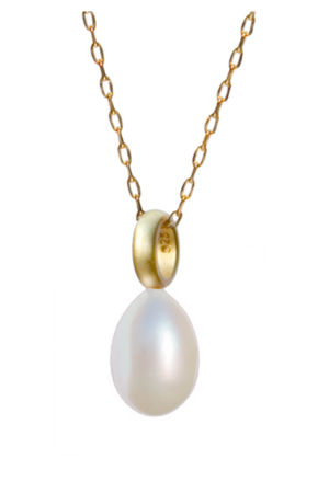 Classic pearl, Perle halskæde, forgyldt sølv