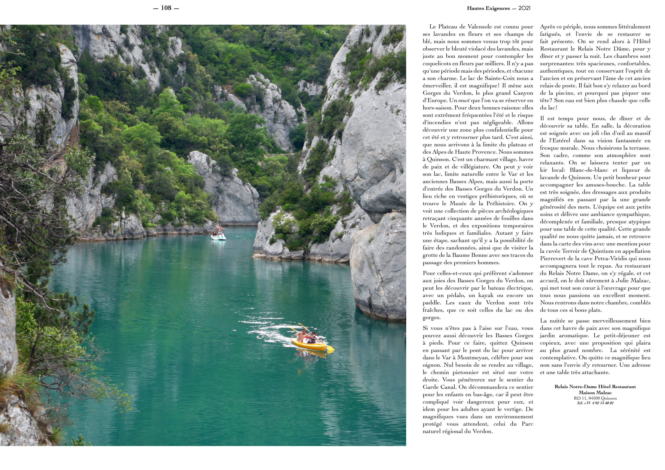 Hautes Exigences Magazine Hors Serie 2021 page 106-107