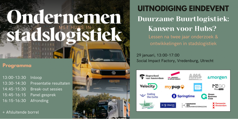 Ondernemen met hubs in stadslogstiek event uitnodiging