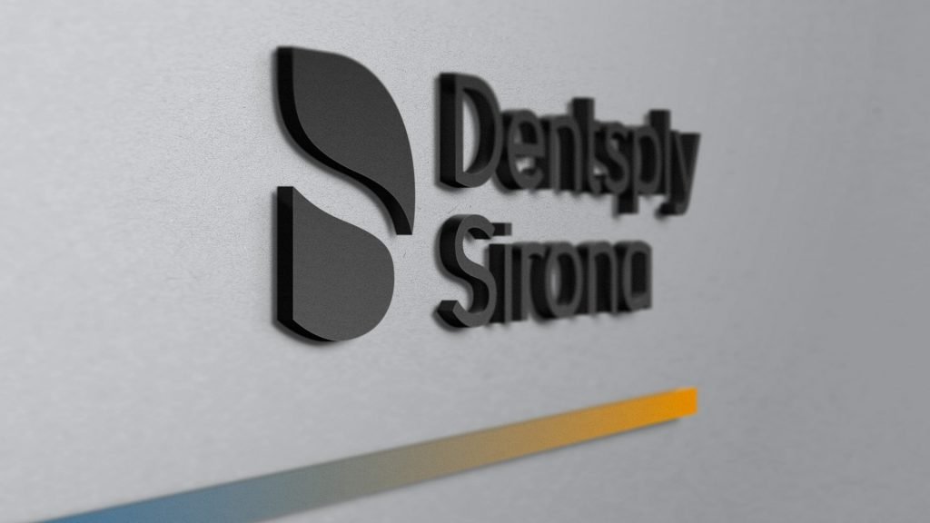 Dentsply Sirona logo on wall by LOOP Associates