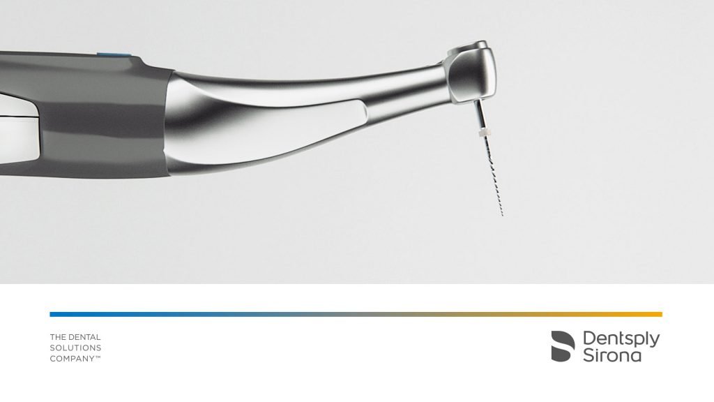 Dentsply Sirona tool display with color bar and logo by LOOP Associates