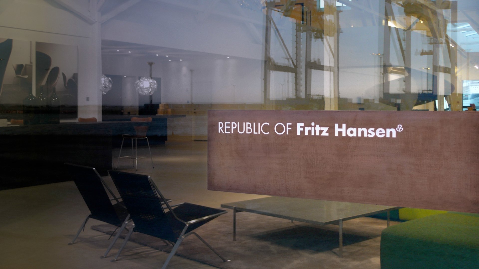 Fritz Hansen facade with logo by LOOP Associates