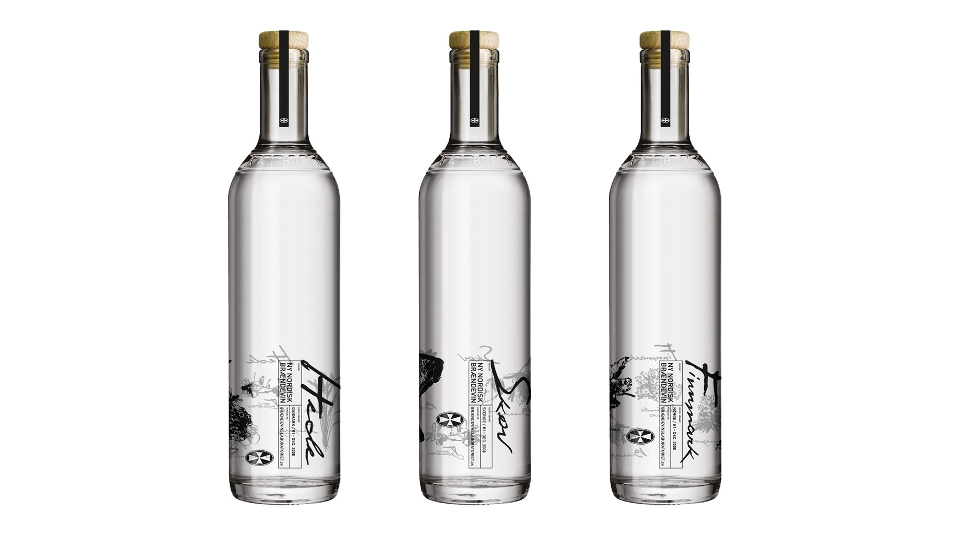 Pernod Ricard Nordic label design to brændevin by LOOP Associates
