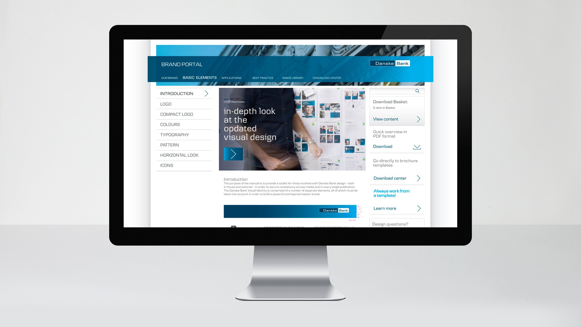 Danske Bank Interface mockups on iMac by LOOP Associates