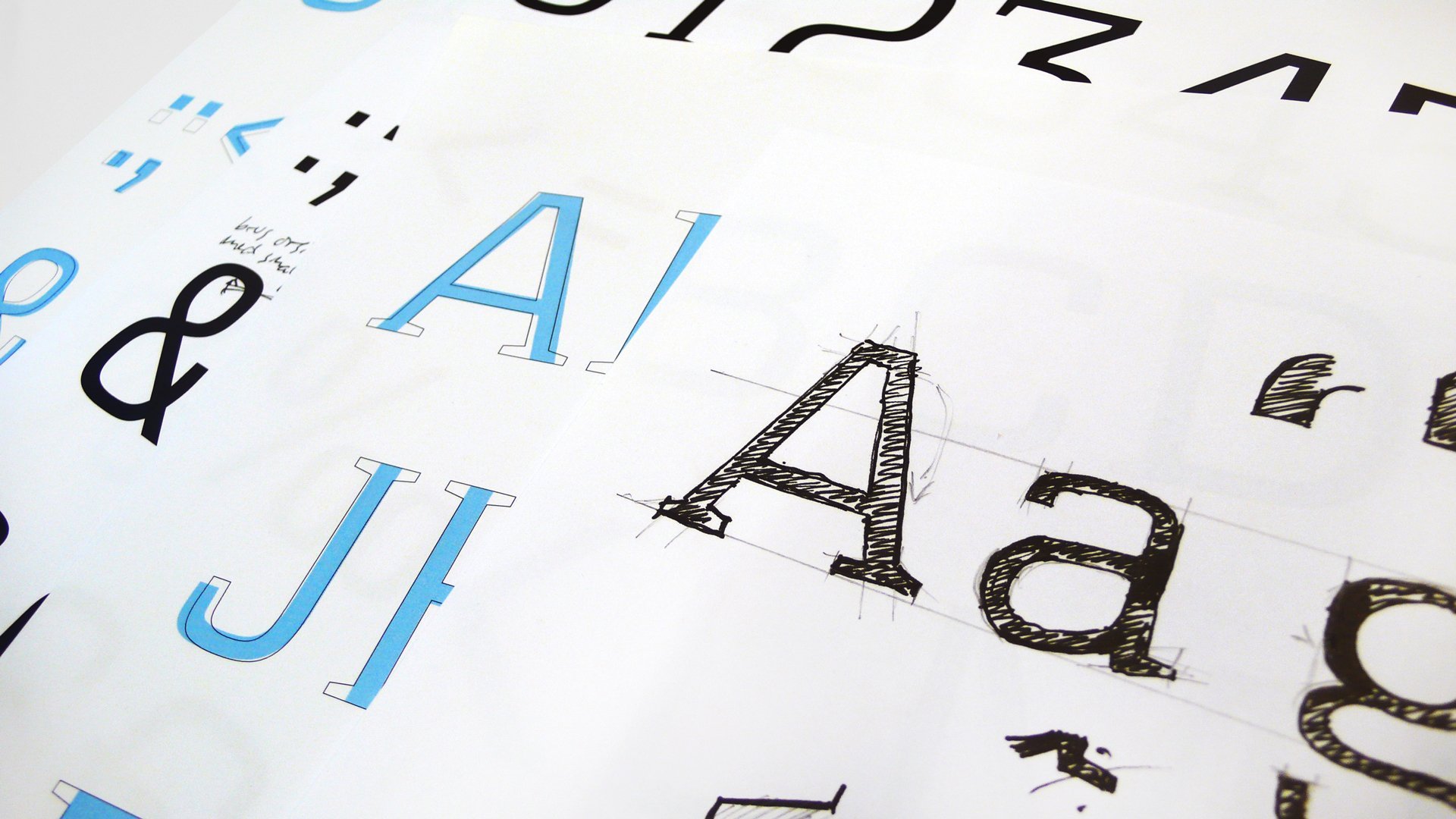 Typography sketches for Danske Bank by LOOP Associates