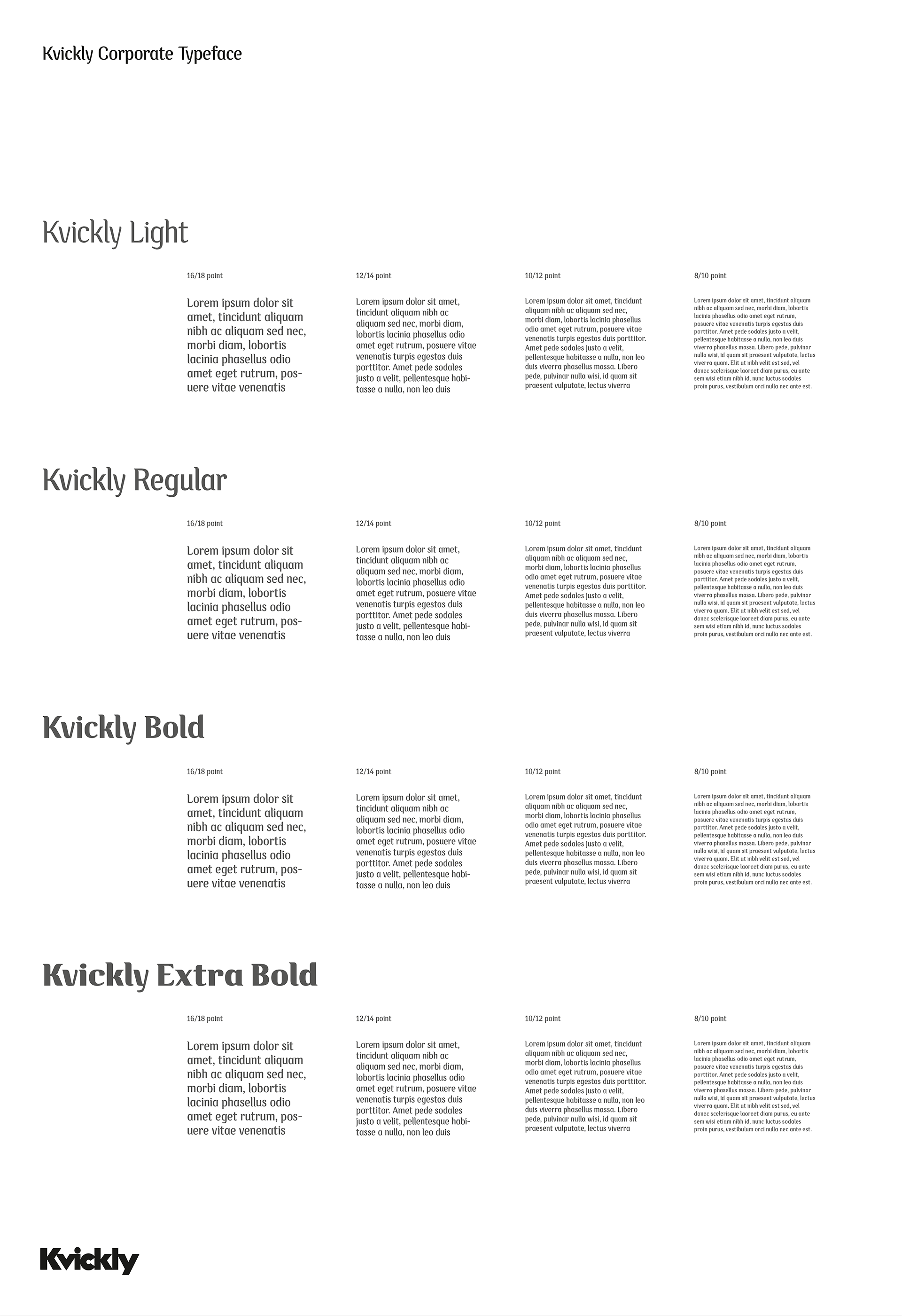 Kvickly typography guide by LOOP Associates
