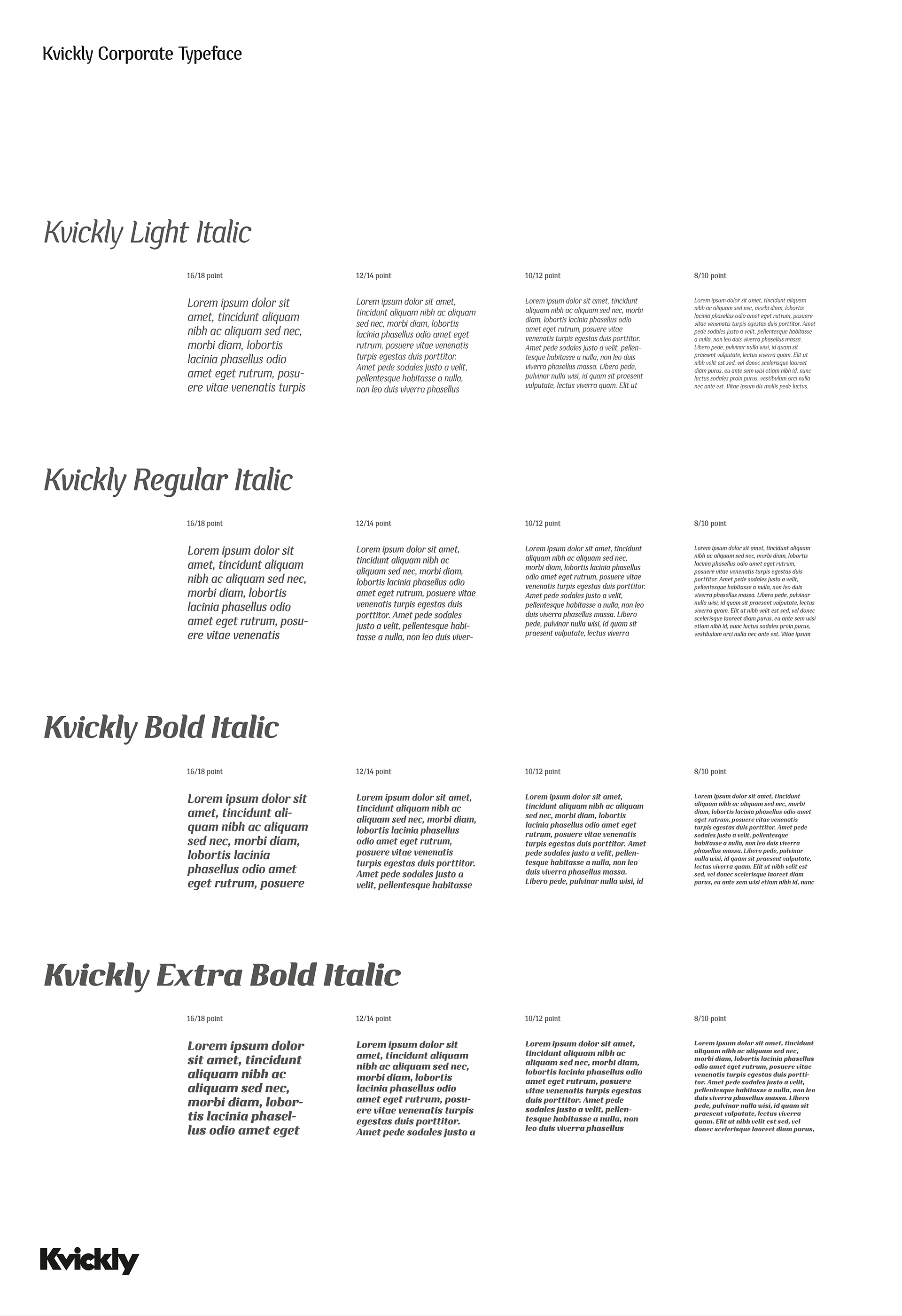 Kvickly typography guide by LOOP Associates