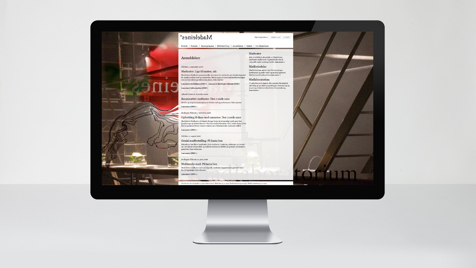 mockup of Madeleines reviews on web by LOOP Associates