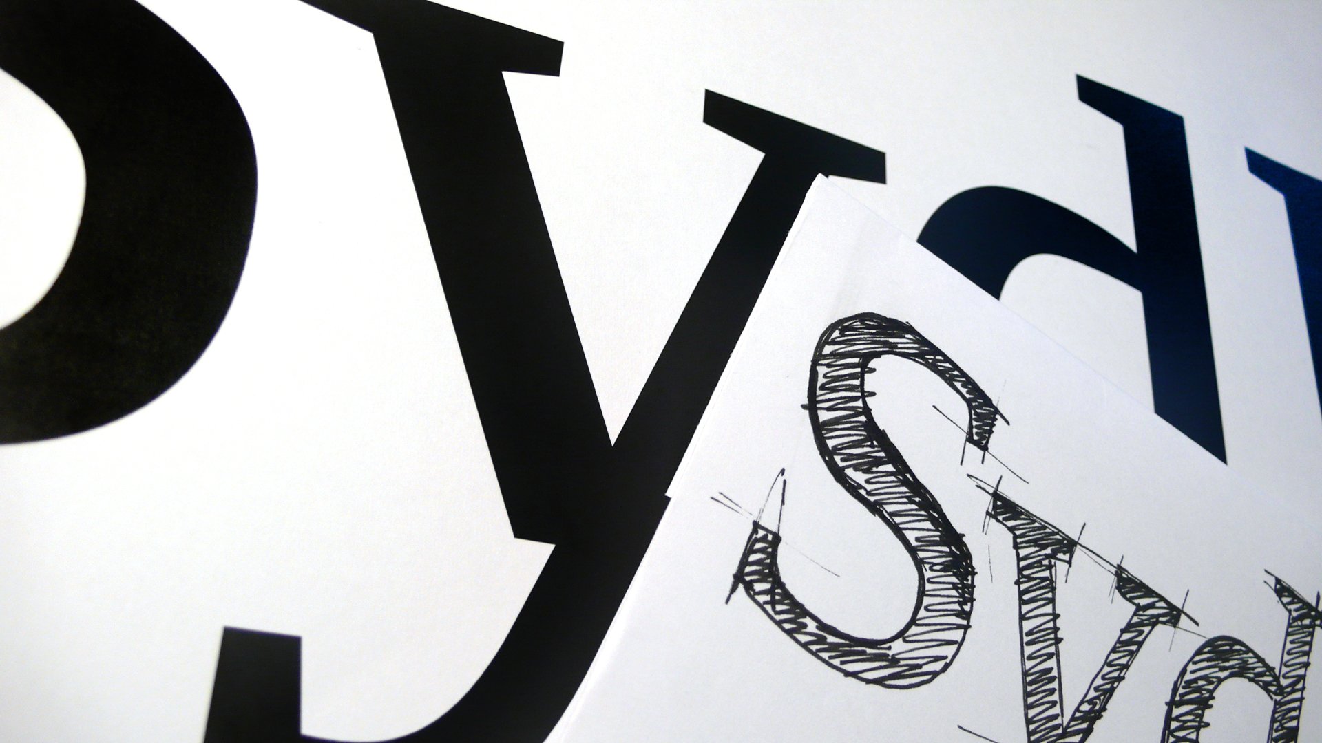 Sydbank font sketches by LOOP Associates
