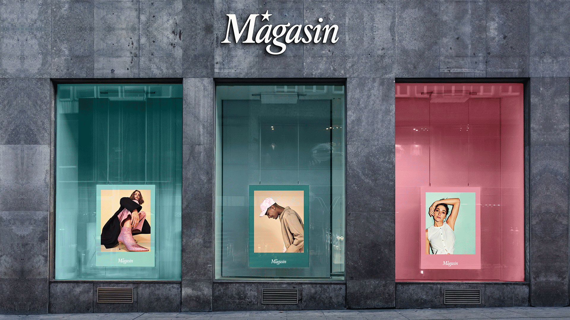 Magasin window display mockup gif. by LOOP Associates