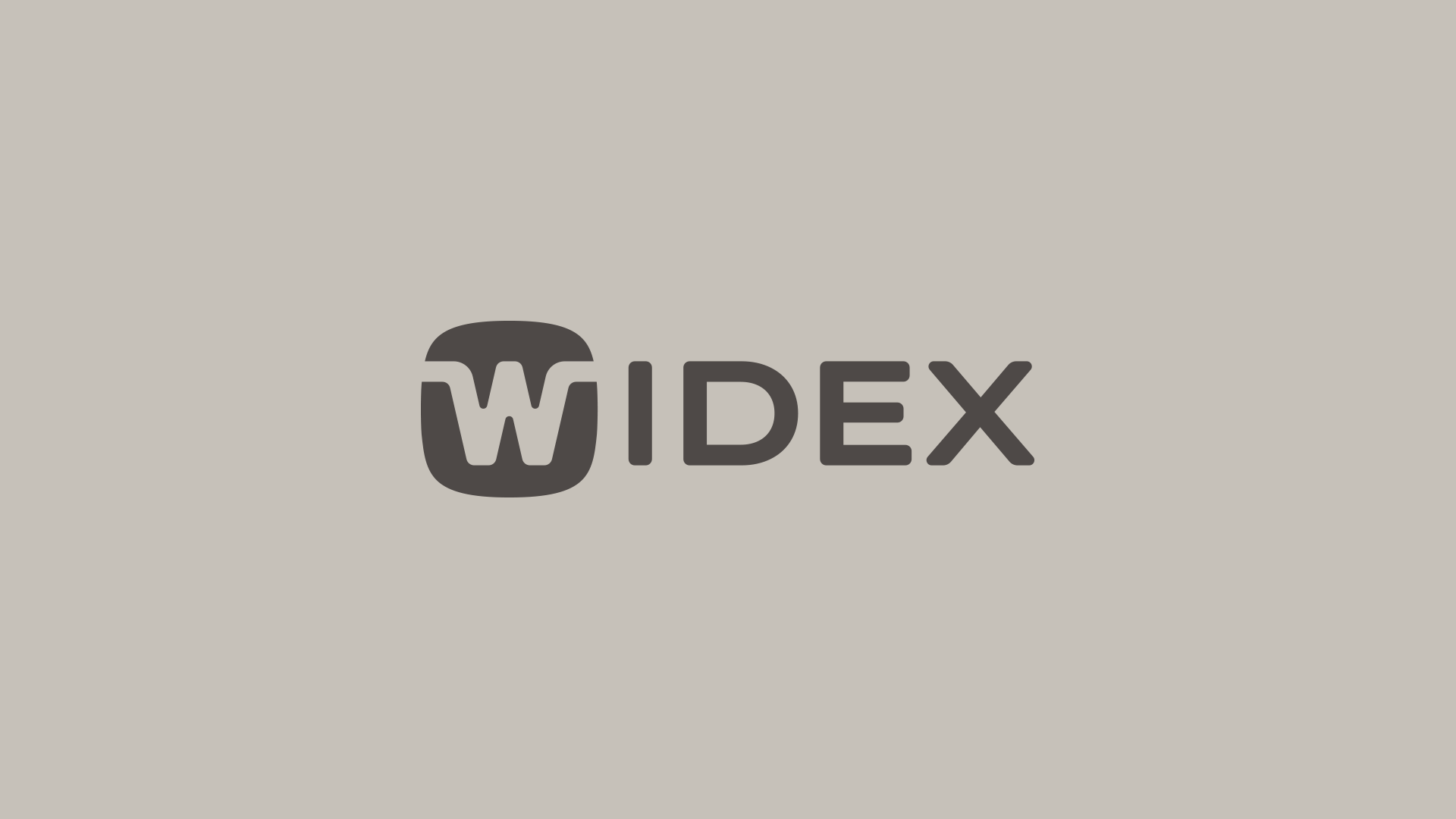 WIDEX logo on positive background color by LOOP Associates
