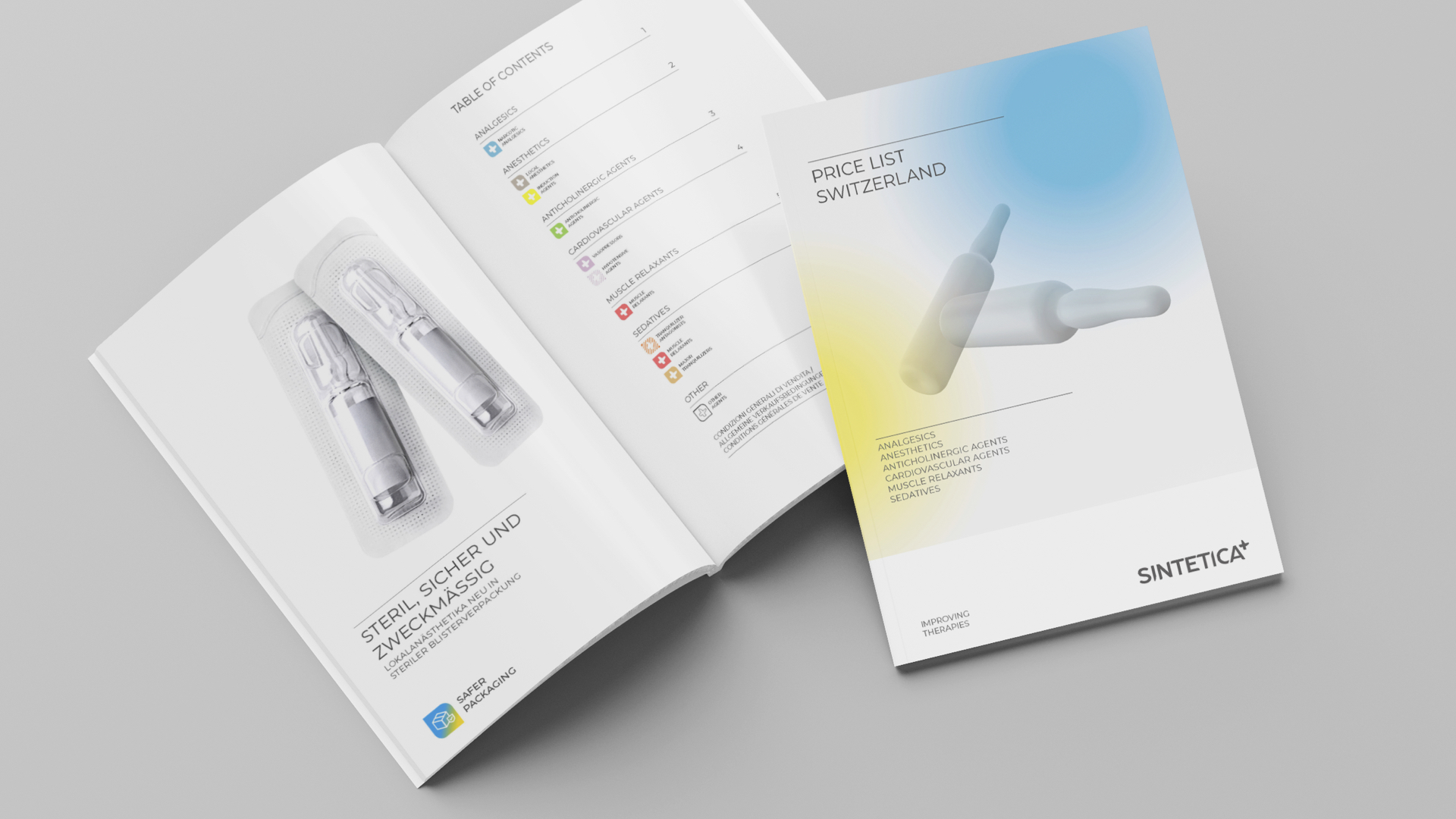 SINTETICA product catalogue mockup by LOOP Associates