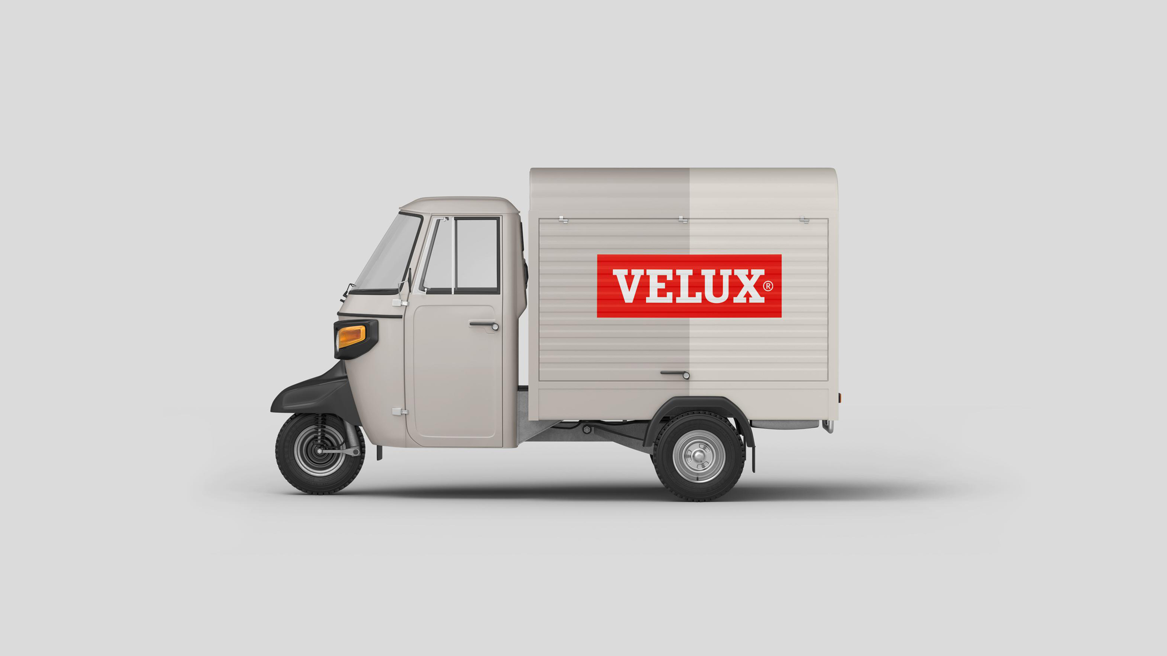 VELUX logo on vehicle mockup by LOOP Associates