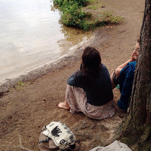 Nastya with her grandmother at a dacha close to Saint Petersburg