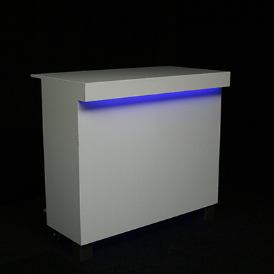 Voorzetbar Lounge 130 x 70 cm Wit met LED verlichting MODULAIR Lydison Verhuur