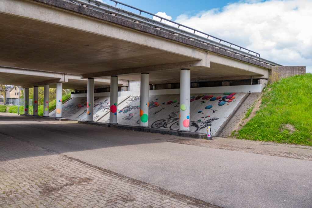 Kleurrijke street art moet viaduct Brummen opvrolijken
Viaducten blinken zelden uit om hun esthetische waarde. De grauwe massa beton is vooral functioneel.