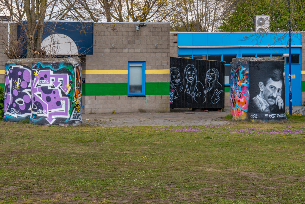 De legale graffitimuur bij jongerencentrum 't Honk