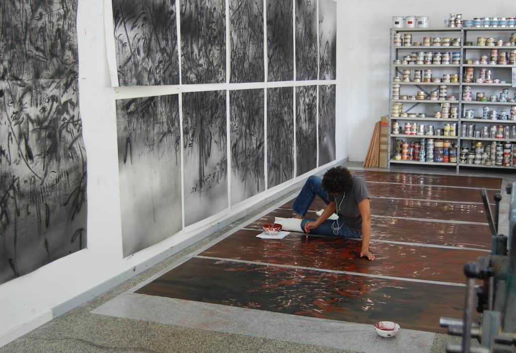 Julie Mehretu in Print Studio